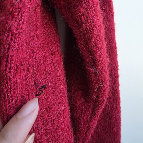 Croft & Barrow Silk Blend Fair Isle Cardinal Full Zip Cardigan Sz XL Red Holiday - Picture 7 of 7